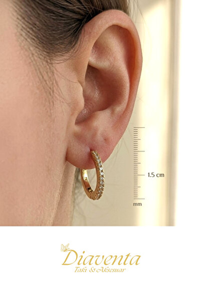 DİAVENTA TAKI VE AKSESUAR /XUPING JEWELRY ZİRKON TAŞLI İNCE HALKA KÜPE
