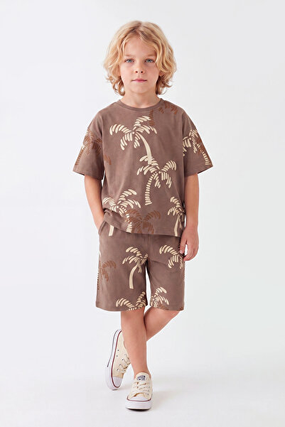 3-6 Years Boy Oversize Printed Shorts Set | 100% Cotton Casual Summer Outfit
