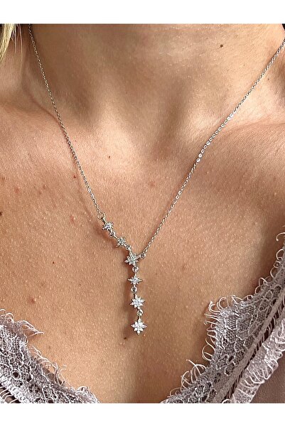 Twinssis Accessories Steel Zircon Stone Star Y Necklace