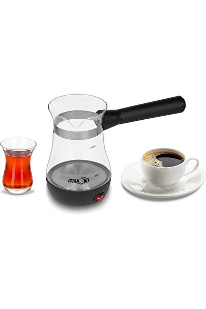 istanbuli glass turkish coffee maker with stainless steel base and 800w power