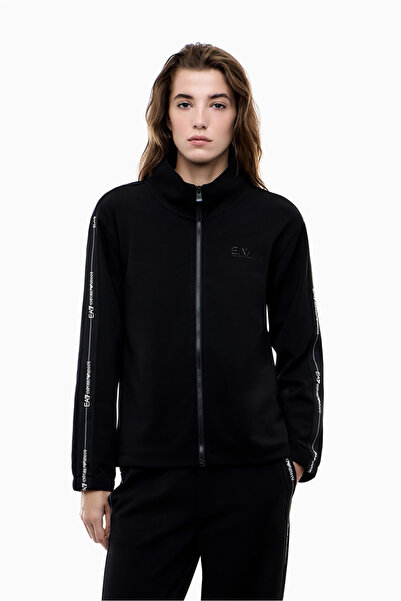 EA7 Kadın Fermuarlı Sweatshirt Siyah