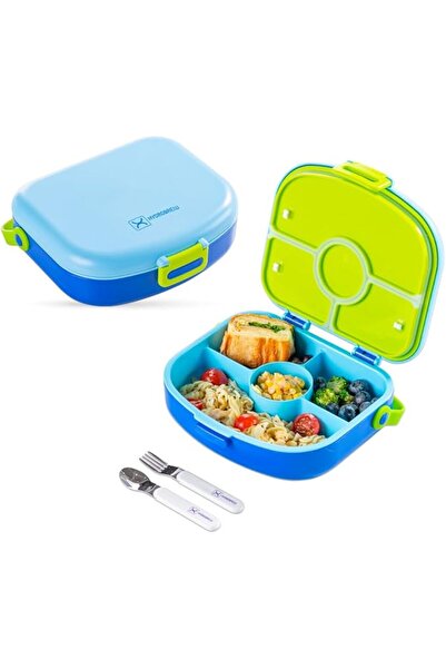 Hydrobrew Bento Lunch Box with 4 Compartments with Spoon and Fork from - Cobalt