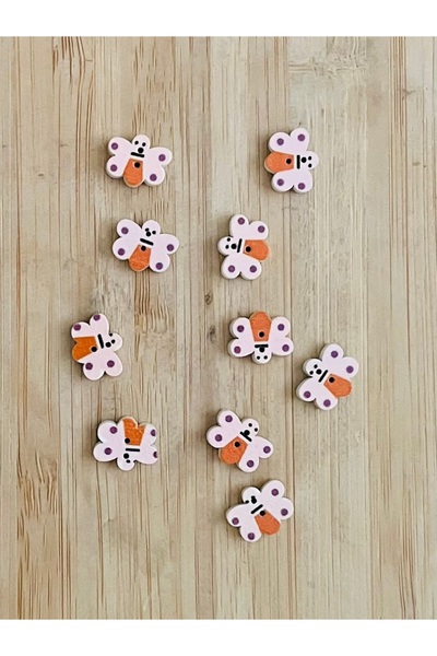 Kartopu Small Hole Shaped Pattern Painting Wooden Button 10 X 14mm. Pack of 1...