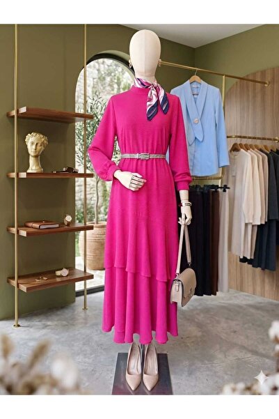 N QUEEN COLLECTION FUŞYA ZARİF TASARIM ELBİSE
