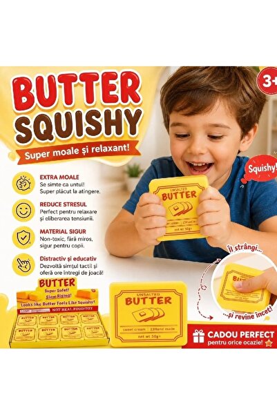 GIA'S WORLD BUTTER SQUISHY Jucărie antistres unt - Jucărie copii și adulți