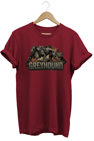 WİDİ Unisex Grey Hound Printed T-Shirt - Hunter Dogs Series Crew Neck Cotton ...
