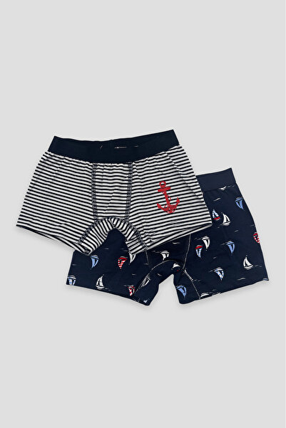 Defne Baby Set de boxeri din bumbac premium cu model, 2 piese, pentru băieți