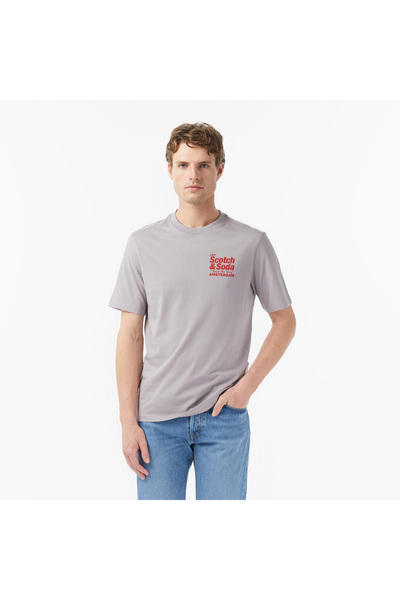 Scotch & Soda Scotch&Soda Regular Fit Front Back Erkek Gri T-Shirt