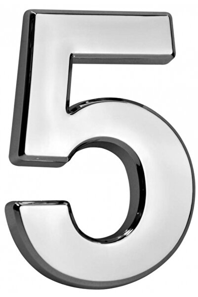 SGTT Number 5 silver, ABS, house or apartment number, 70x100 mm