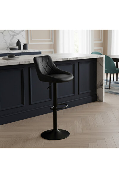 Al Hadaya Mall Black Modern Design Counter Chair - Black - 117X35X45 cm