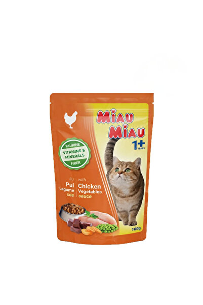 OEM Wet cat food Miau Miau with Chicken & Vegetables in sauce, 100 g