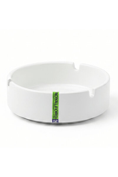 ROYALFORD Premium Ceramic Ashtray – 3.5 Inch | White Round Tabletop Ashtray