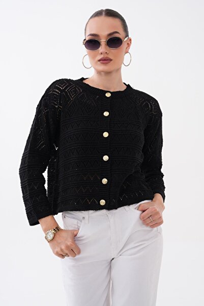ŞİMAL Women's Button Closure Knitwear Knitted Cardigan 260505 -