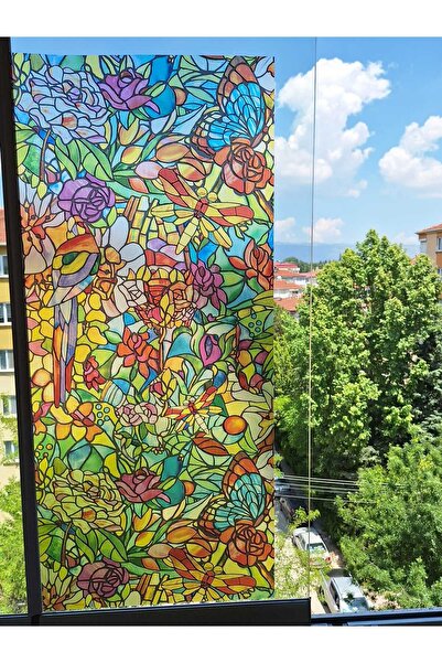 Başak Ev Tekstili Folie decorativă din sticlă transparentă cu aspect de vitra...