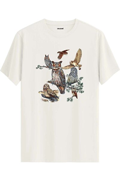 Colermi Owl Composition Nature Themed Artistic T-Shirt