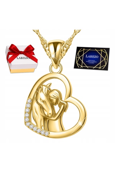 Larezo Colier Din Argint 925 Placat Cu Aur, Pandantiv Cu Calut Pentru Fetite ...