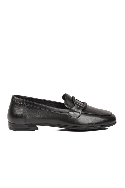 AYAKMOD Black Genuine Leather Women's Casual Shoes 2082 Z