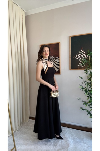 MEECY Kadın Askılı Maxi Elbise