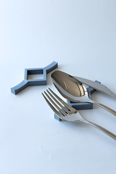 sin istanbul Set of 2 Textured Spoons - Fork - Knife Resti