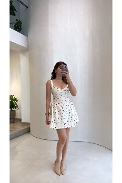 manana fashion Floral Patterned Mini Dress