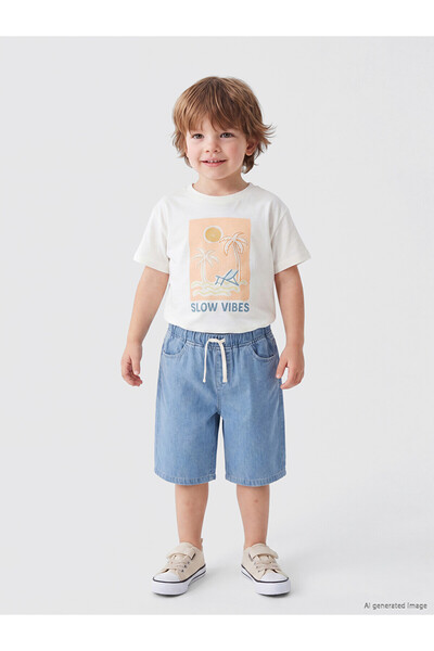 LC Waikiki Trendlucky Baby Boy T-Shirt with a Difference Print