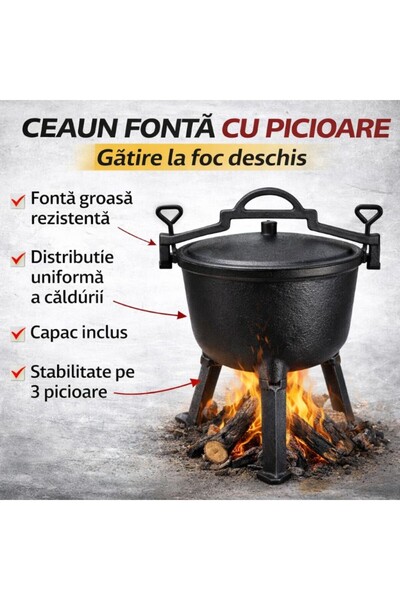 Kraft&dele Cazan de vânătoare de 4L, Kraft&Dele, fontă, KD4185