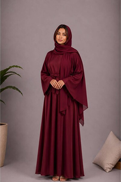 Ophelia Raina Abaya – Luxury Flowing Black Abaya with Soft matching Hijab