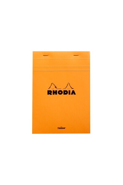 Rhodia Notepad N16 14.8 x 21 cm stapled 80 yellow pages Orange