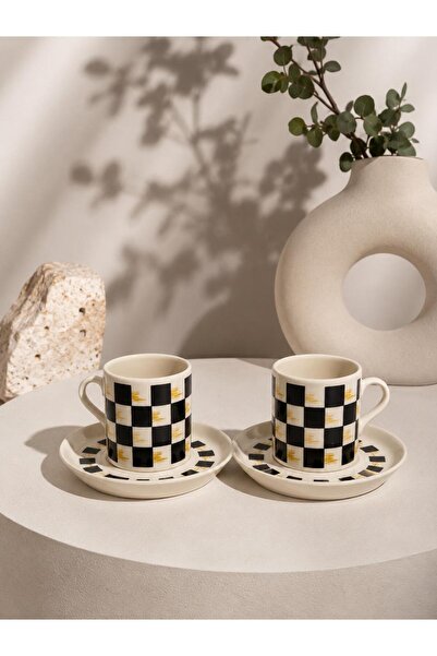 DECORS CENTER PORLINE Porselen 2'li Kahve Fincan Takımı