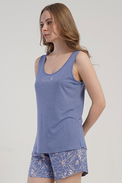 KEZOKİNO Kadın Kalın Askılı Şortlu Mor Pijama Takımı C5T7N1215