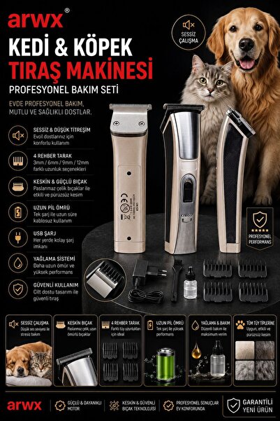 Kedi Köpek Tıraş Makinesi 128 Kalitenin Adresi