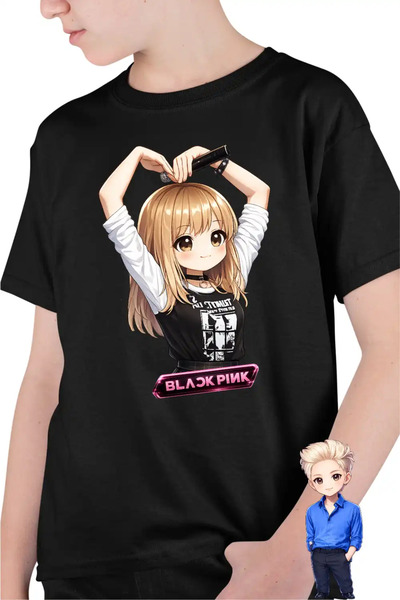 OEM Tricou Copii Baieti BlackPink Lisa Heart Love Kpop