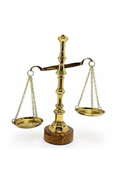 Store Adalet Terazisi Dekoratif Masaüstü Hukuk Ofis Bürosu Süsü 30x26 Cm