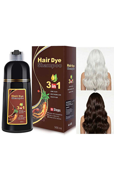 NOVA KISS Șampon colorant 3 în 1 - Satin închis, Acoperire fire albe, 500 ml