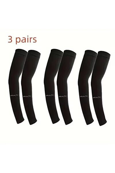 Choice5 One Size 3 Pairs Black Cooling Breathable UV Protection Sleeves, Elas...