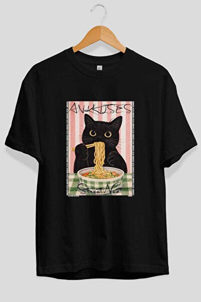Ankhises Μπλουζάκι  "For the Love of Cats " με 28 σχέδια γάτας, μαύρο, υπερμε...