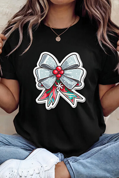 Sarah's Boutique Women's T-shirt – 100% cotton – Christmas Bow