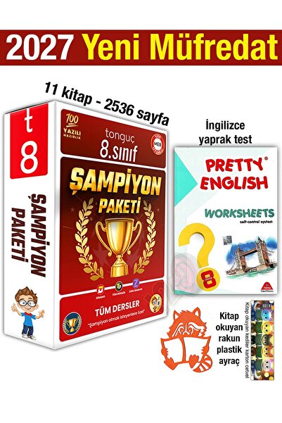 Tonguç Yayınları 8. Sınıf Şampiyon Paketi 2027 Tüm Dersler Set 11 Kitap İngil...