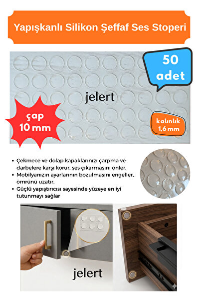 Jelert Kendinden Yapışkanlı Silikon Şeffaf Ses Stoperi 10 mm Çarpma Önleyici ...