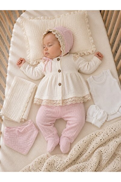 Gubi Kids 8li Muslin KumaşKız Bebek Hastane Çıkışı