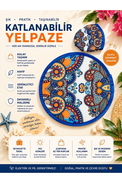 Rosellea Katlanabilir Kolay Taşınabilir Yelpaze
