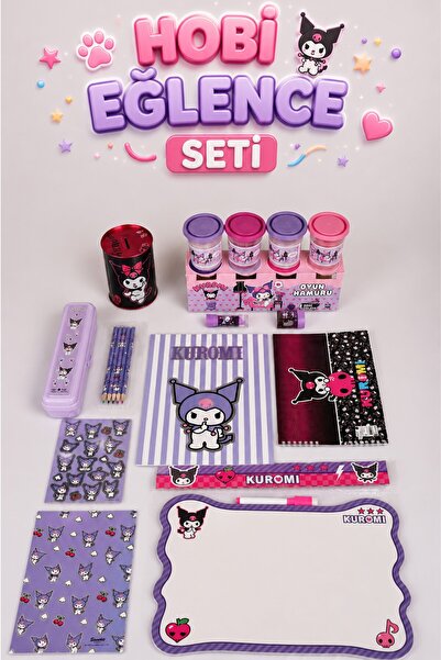 kuromi x Dekomus Lisanslı 19 Parça Hobi Eğlence Seti Kuru Boya,Oyun Hamuru,Re...
