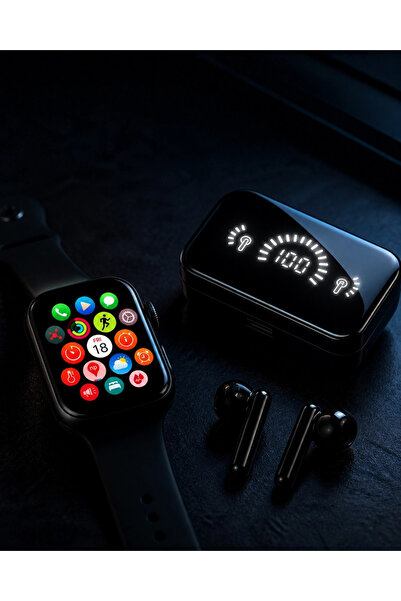 ARMÜZ Şık Tasarımlı Akıllı Saat Ve Bluetooth Kulaklık Seti Suya Dayanıklı Ve ...