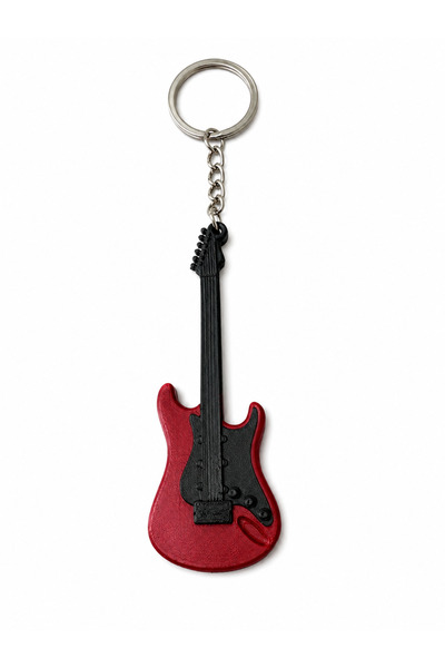 Major Hobi Red Electric Guitar Keychain 3D Printing Music Themed Decorative K...