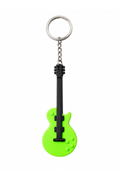 Major Hobi Green Guitar Keychain Electric Guitar Design 3D Printing Music Key...