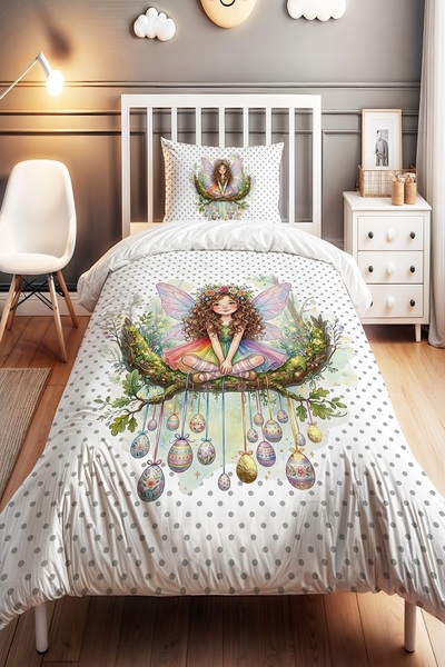 EVPANYA Cute Girl on the Tree Patterned Single Baby Kids Bedding Set