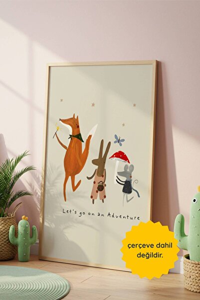 fuart.co Hayvanlar Çocuk Odası için Çerçevesiz Poster, Poster, Duvar Posteri