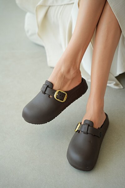 selin shoes Avenza Thick Heel Adjustable Buckle Detailed Women's Slippers - A...