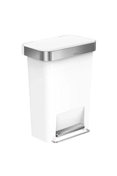 Simplehuman Coș de gunoi cu pedală, Simplehuman, 45 litri, alb