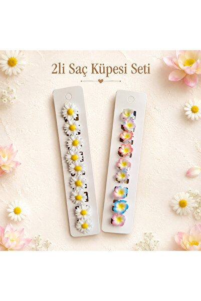the Littles Kids Floral Hair Clip - Hair Hoop Lotus Flower and Daisy 2-Piece ...